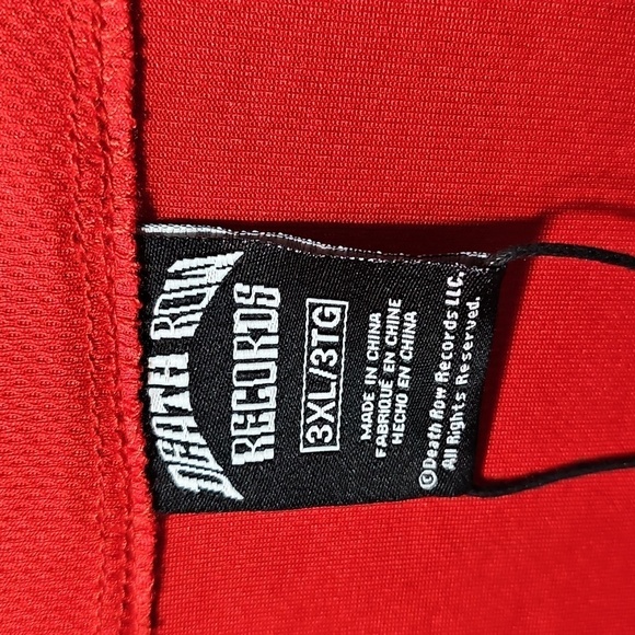Death Row Records Red‎ Baseball Jersey Size 3XL New - Picture 4 of 7